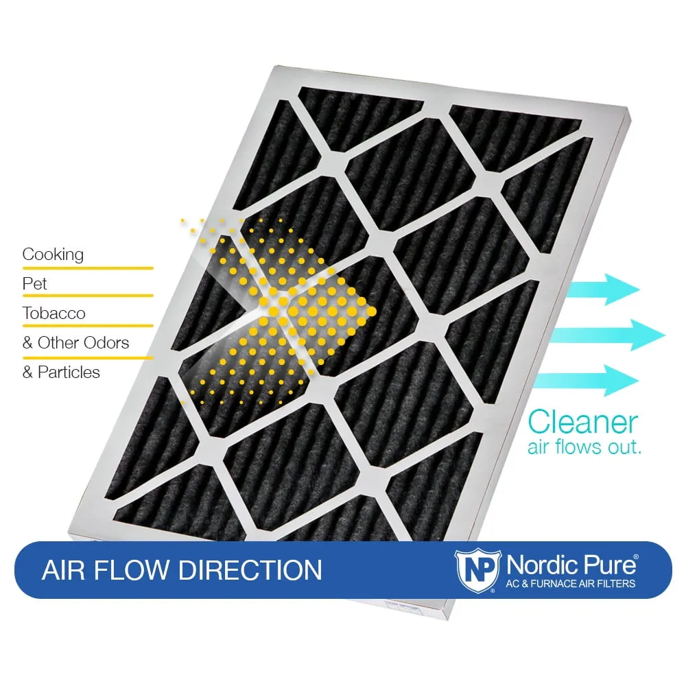 12x24x1 (11_1/2x23_1/2) Pure Carbon Odor Reduction Furnace Air Filters 12 Pack