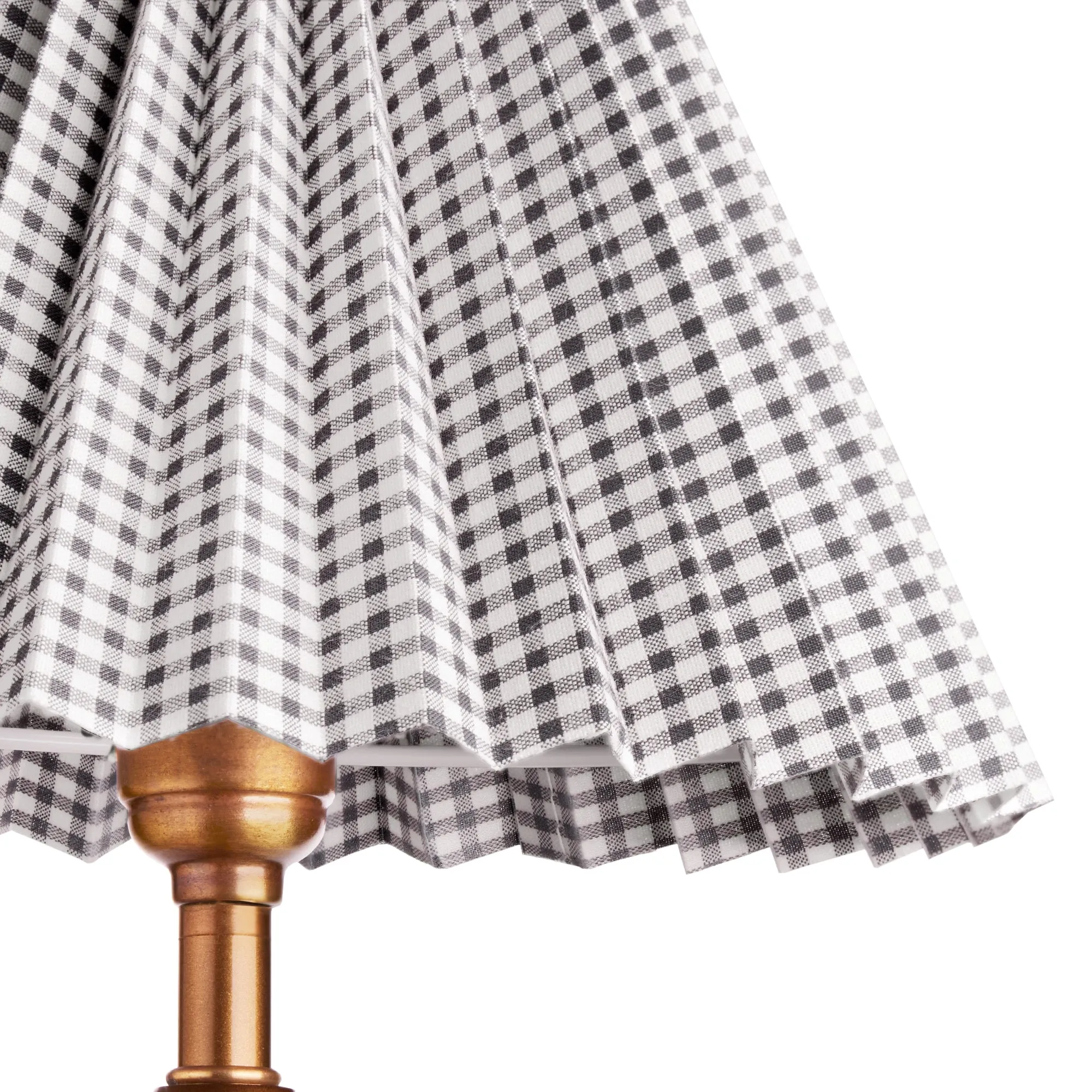 14cm tall tapered folded shade in black and white gingham