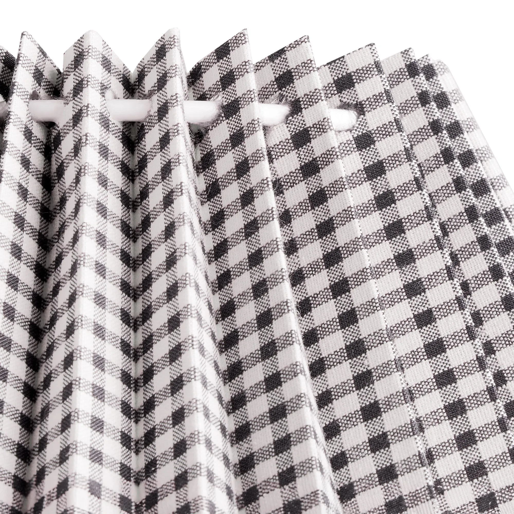 14cm tall tapered folded shade in black and white gingham