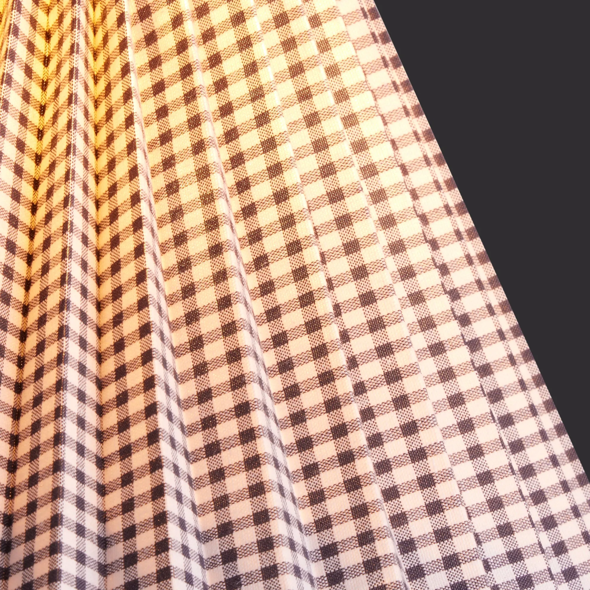 14cm tall tapered folded shade in black and white gingham
