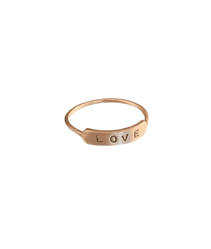 14K Solid Rose Gold LOVE Ring