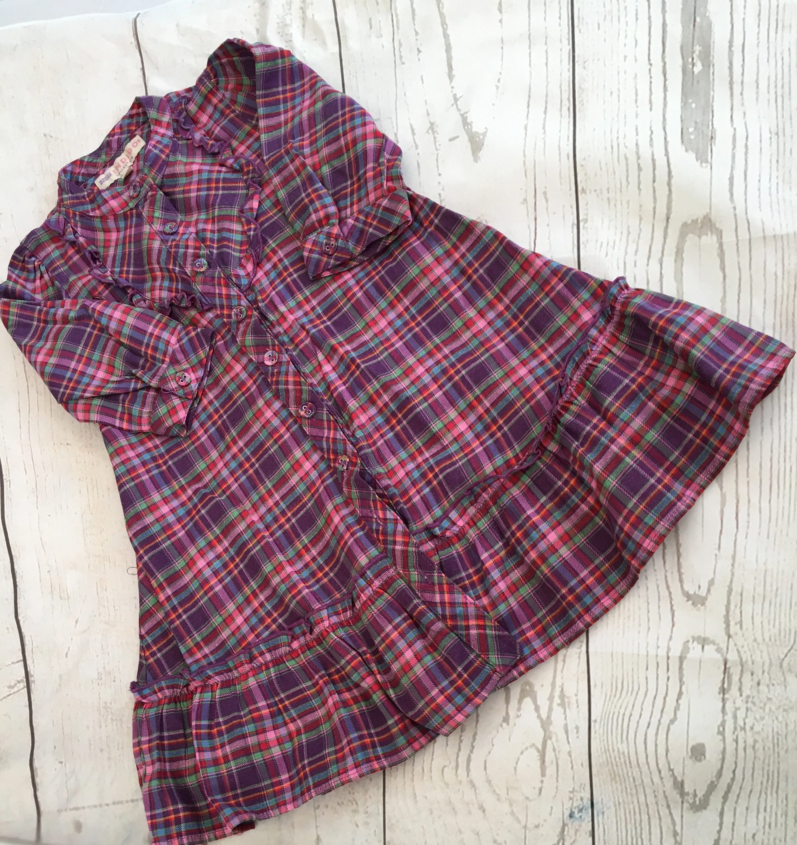 2-3 Years Checked Shirt Dress Looks Unworn
