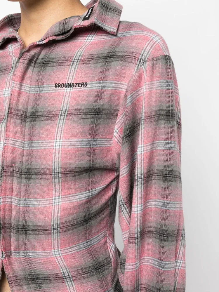 2-ways Checked Twist-detail Shirt