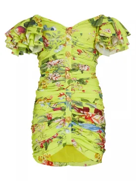 24SN210FAP Off the shoulder floral print dress