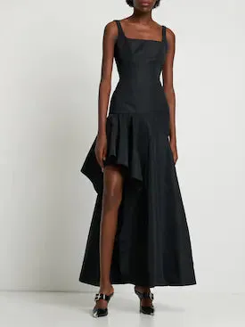 719016QEACM Asymmetrical drape long dress