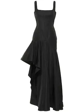 719016QEACM Asymmetrical drape long dress