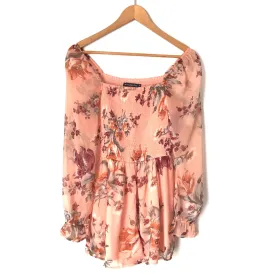 Abercrombie & Fitch Smocked Bodice Floral Off the Shoulder Blouse- Size XS