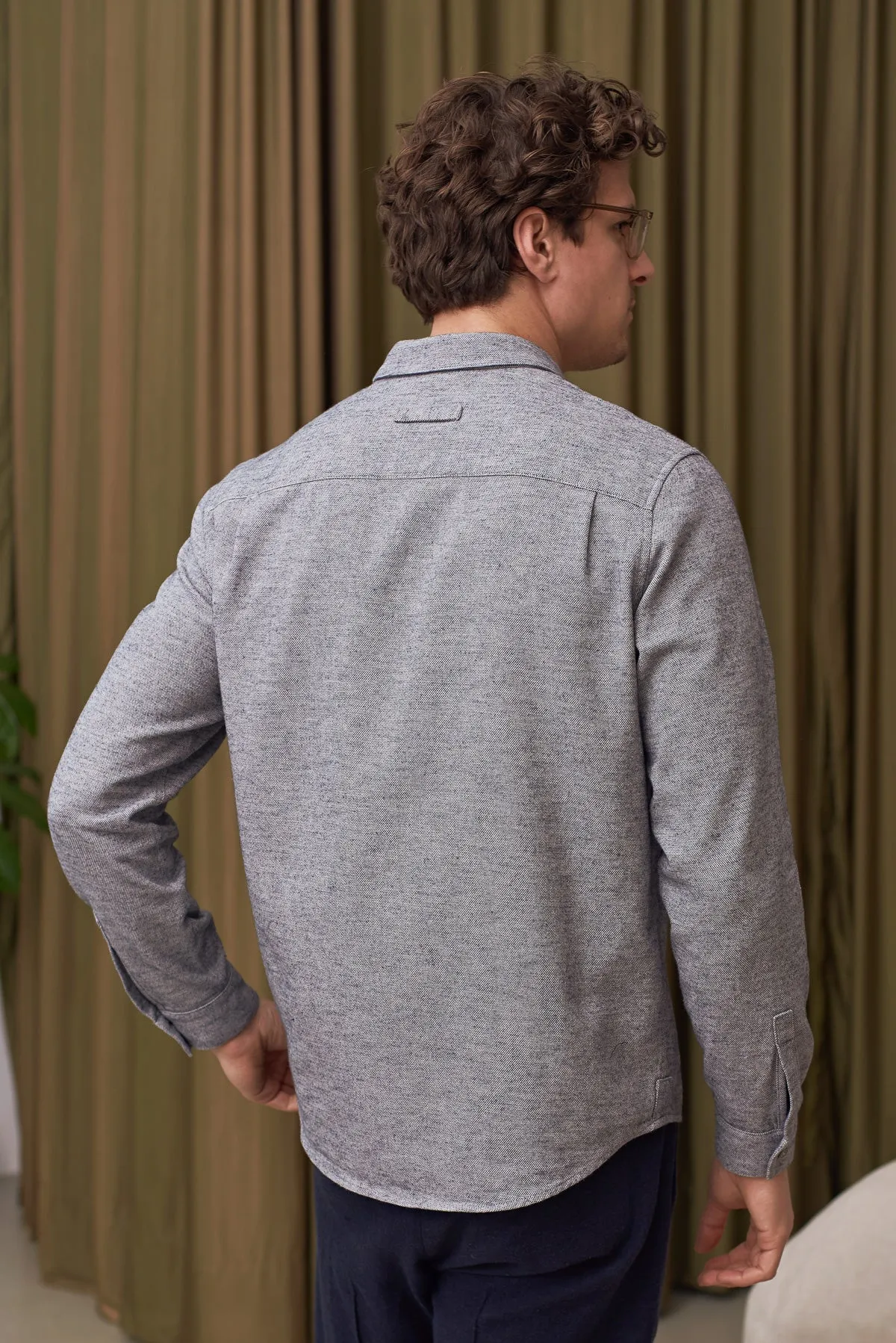 ABOUT COMPANIONS SIMON shirt eco smoky navy flannel