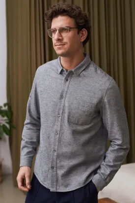 ABOUT COMPANIONS SIMON shirt eco smoky navy flannel