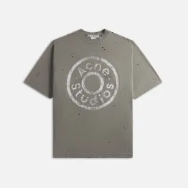Acne Studios Exford U Button Logo Tee - Moss Green