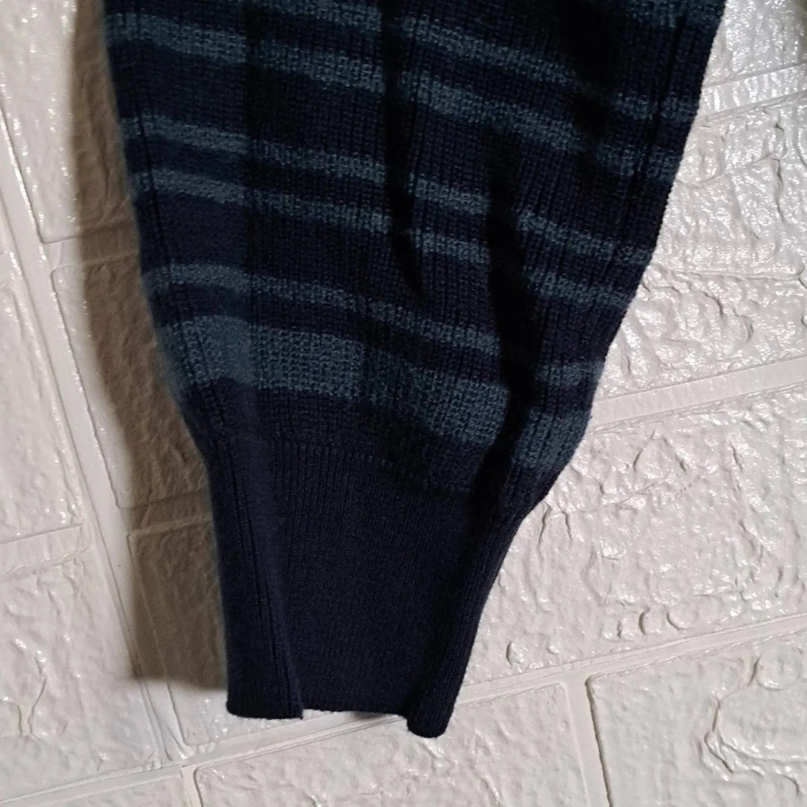 ALFANI Striped Button-Front Cardigan Sweater Large Navy