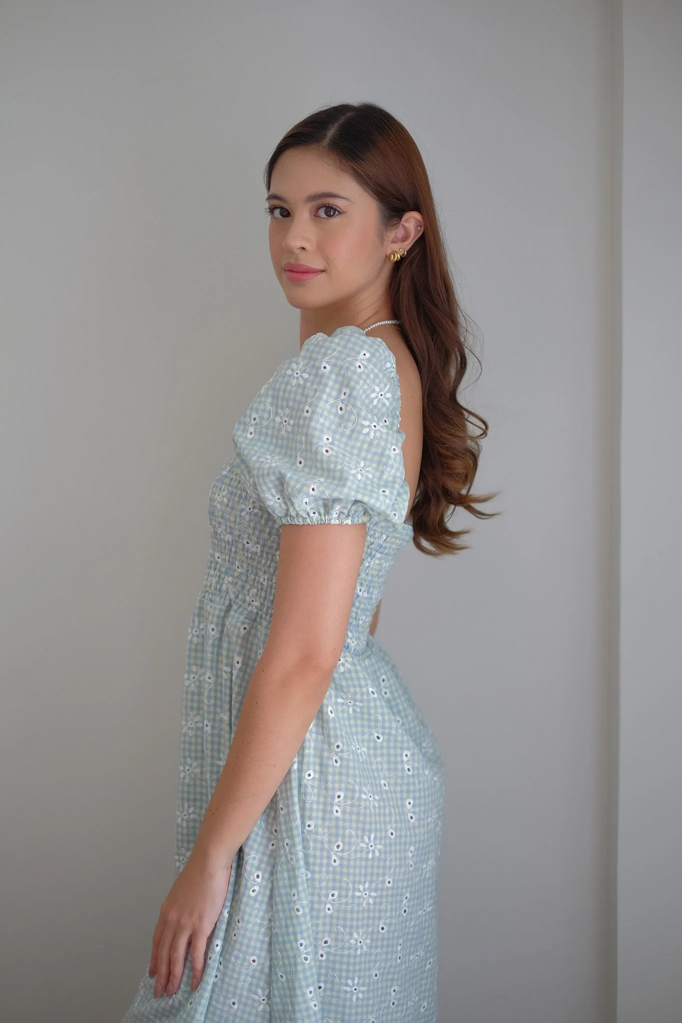 Alison Maxi Dress - powder blue eyelet
