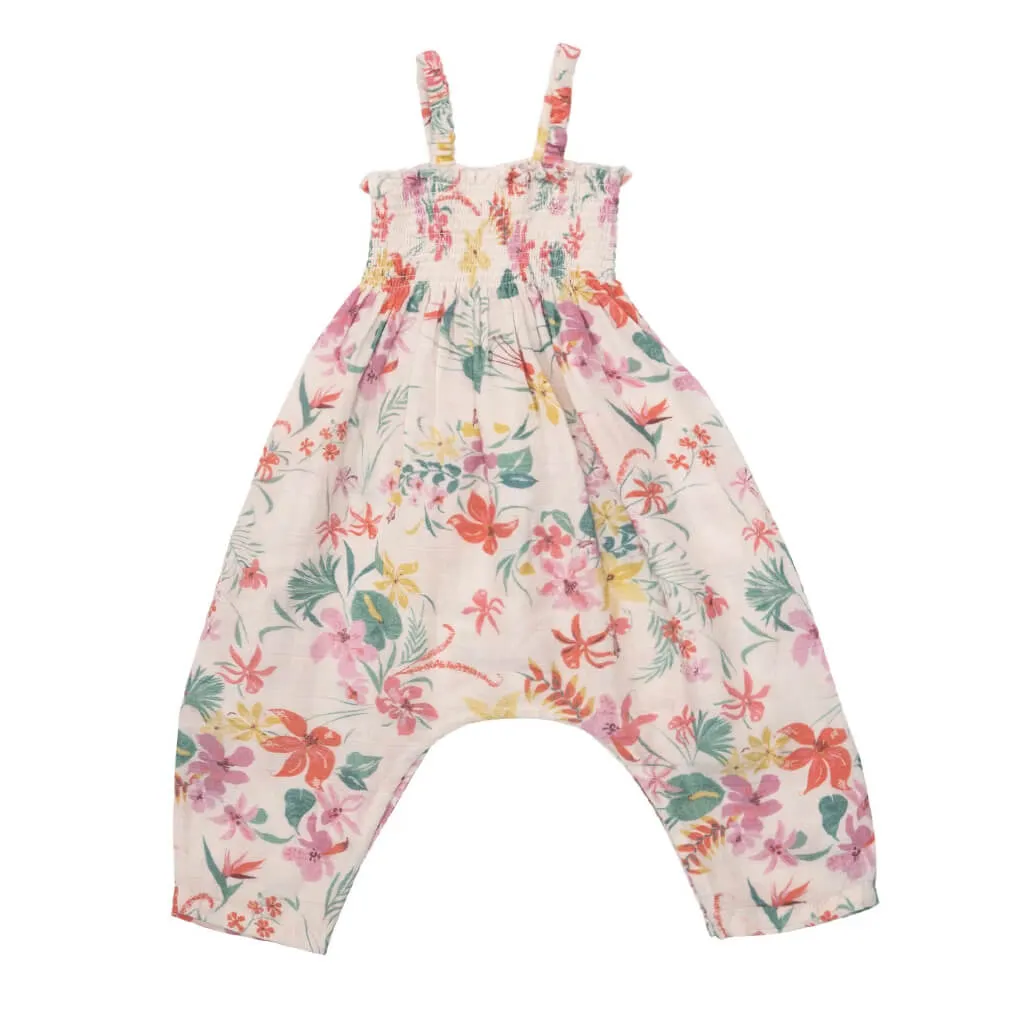 Angel Dear Smocked Romper Leilani Floral