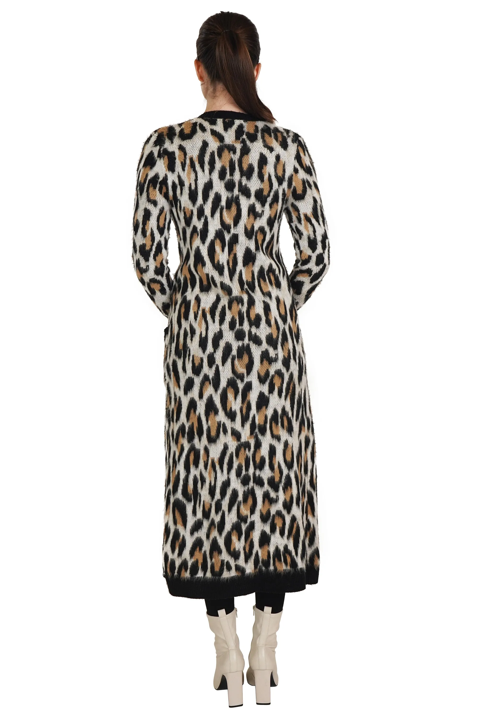 Animal Print Long Cardigan