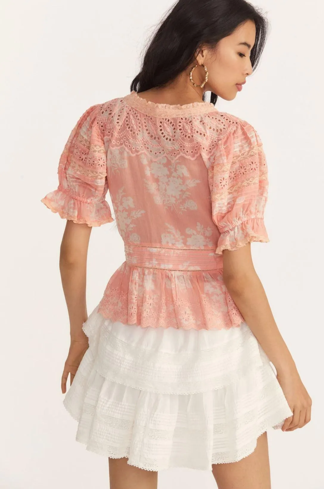 Annalee Blouse in Coral Romance