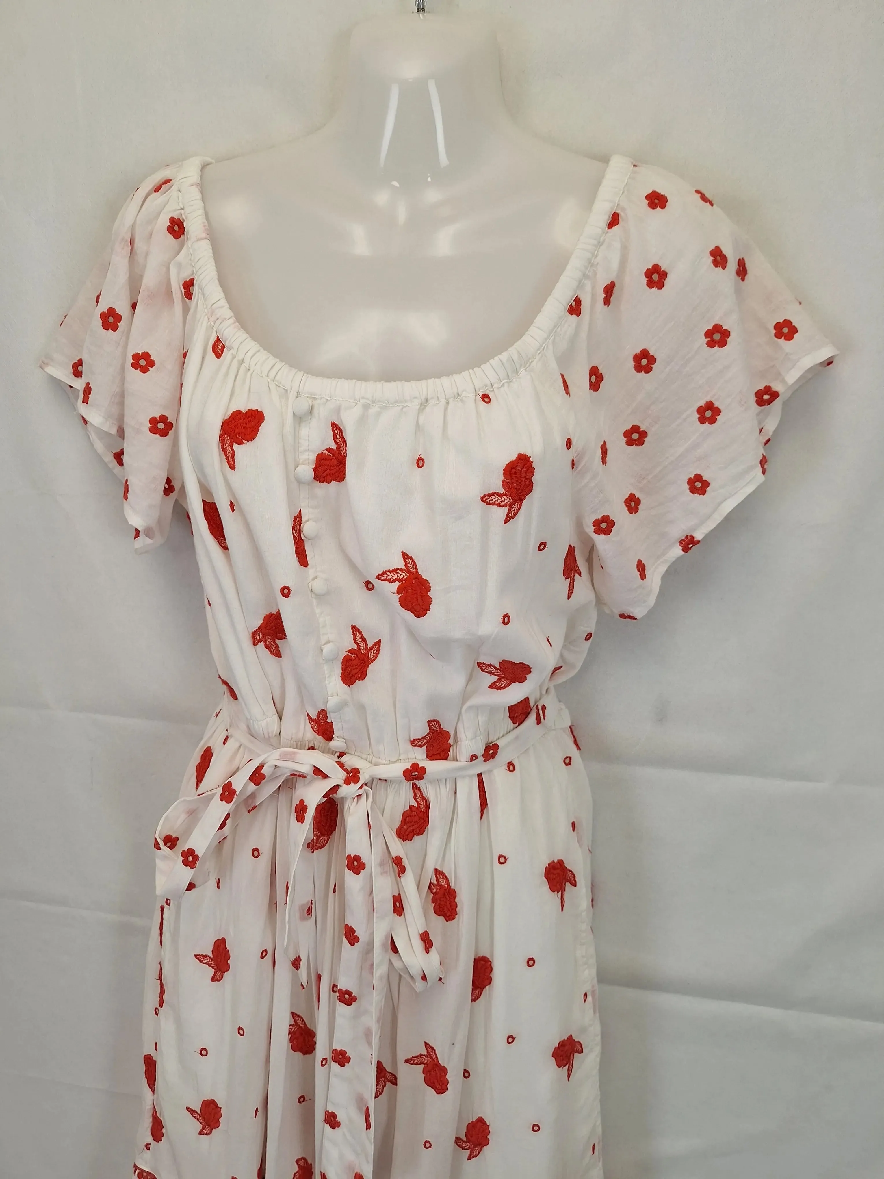 Anthropologie Floral Off Shoulder Maxi Dress Size M