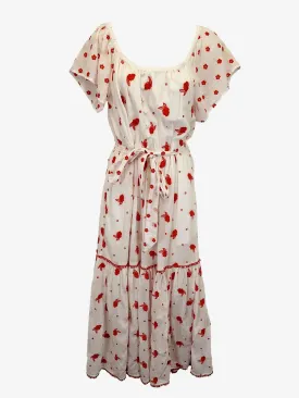 Anthropologie Floral Off Shoulder Maxi Dress Size M