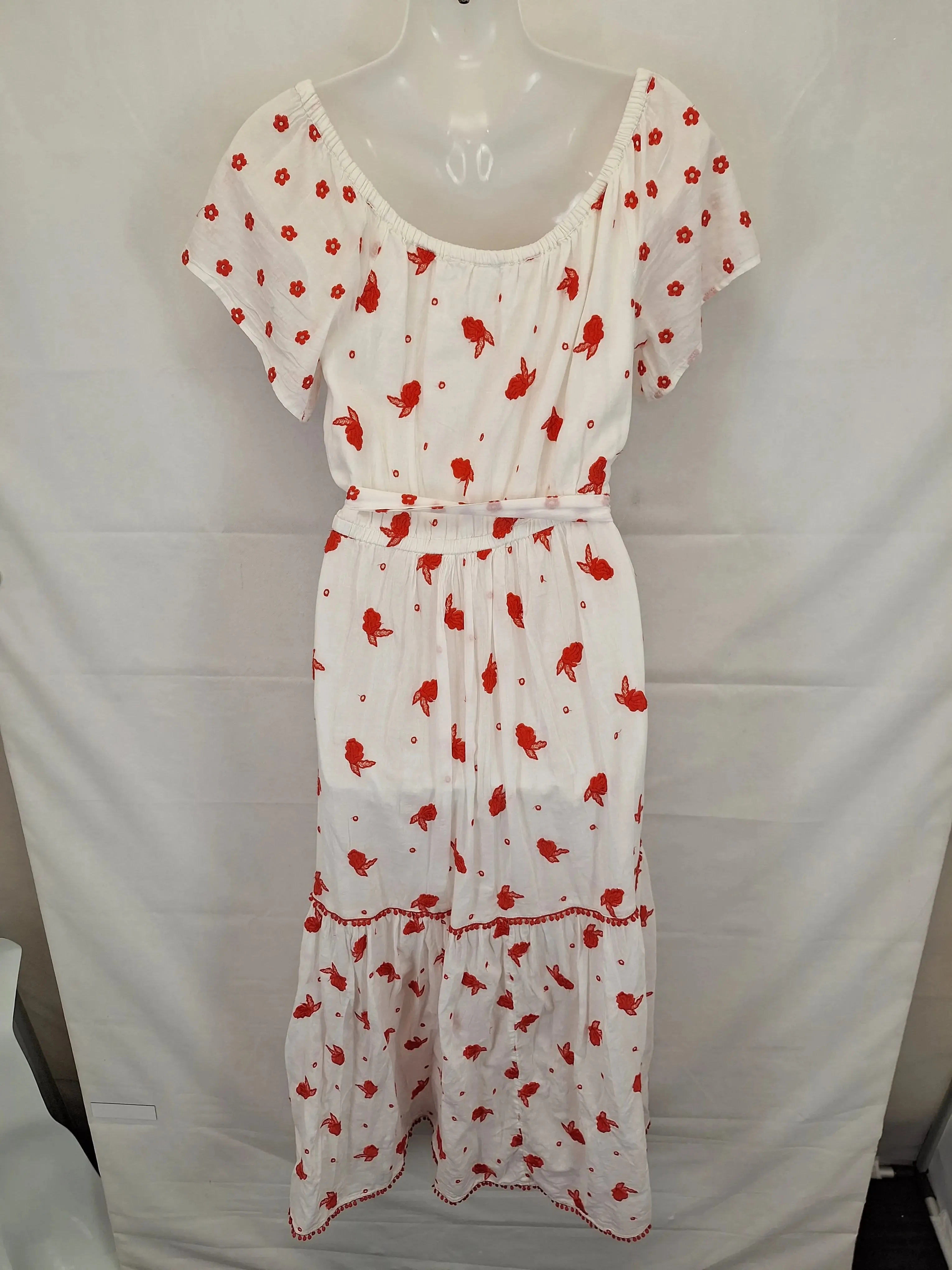 Anthropologie Floral Off Shoulder Maxi Dress Size M
