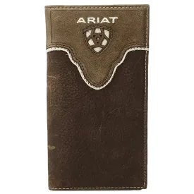 Ariat Distressed Brown Shield Inlay Rodeo Bi-Fold Wallet A3531244
