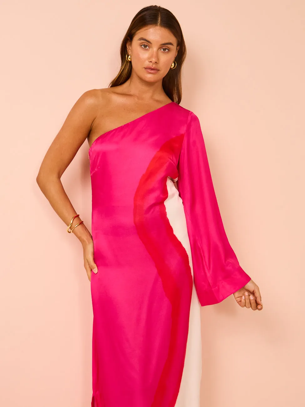 Aston Studio Easton Dress in Bougainvillea