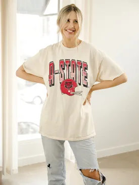 ASU Red Wolves Helmet Fade Off White Thrifted Tee