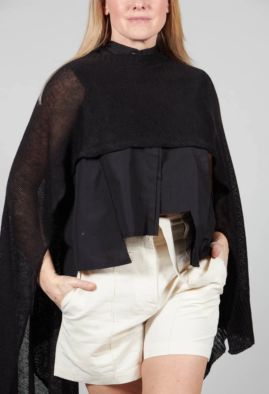 Asymmetrical Cape in Black