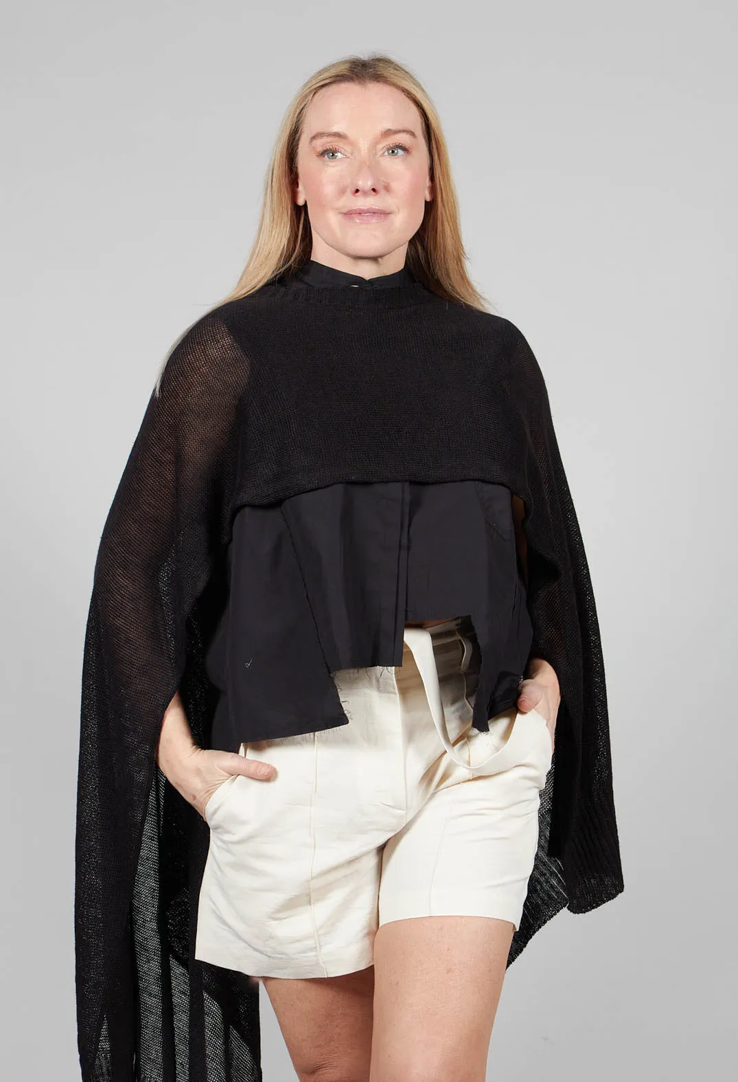 Asymmetrical Cape in Black
