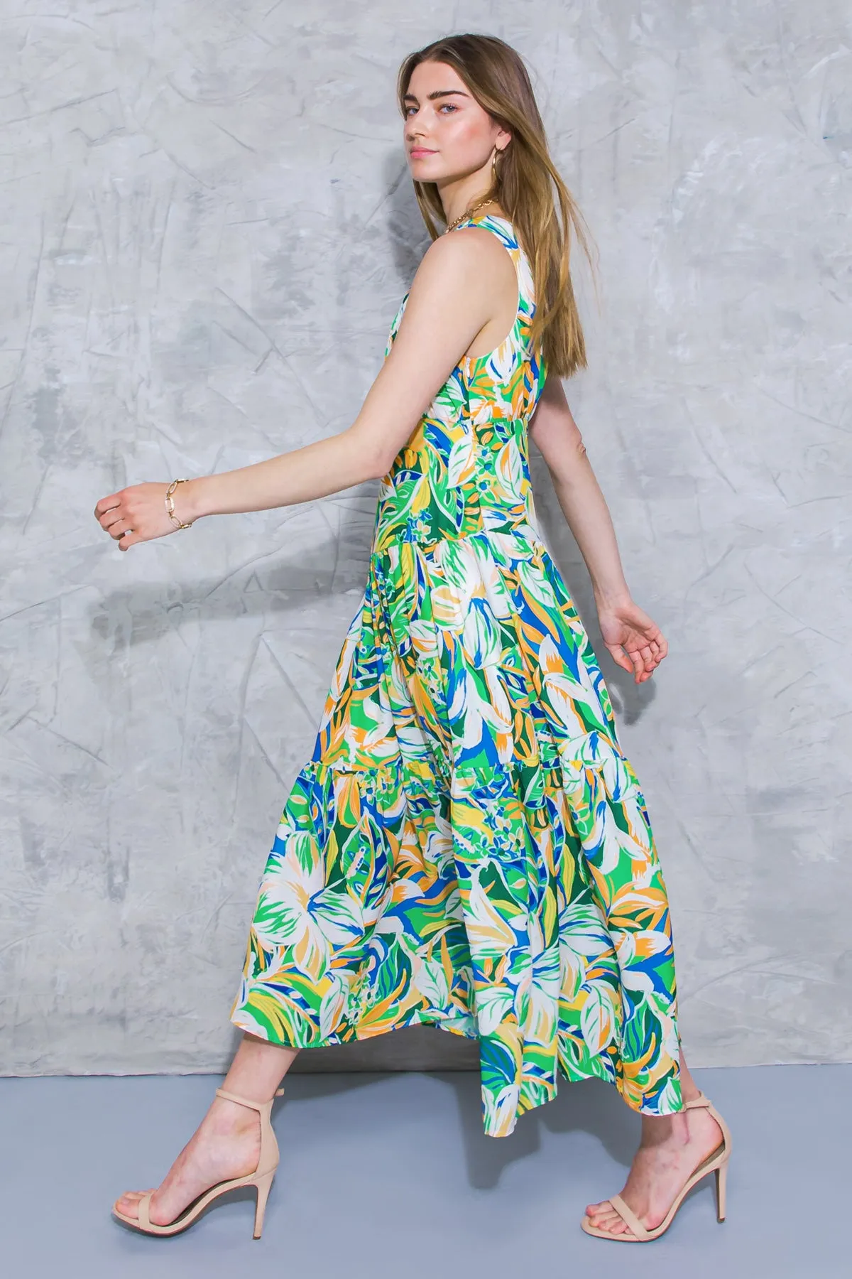 AT THE WISHING WELL WOVEN MIDI DRESS