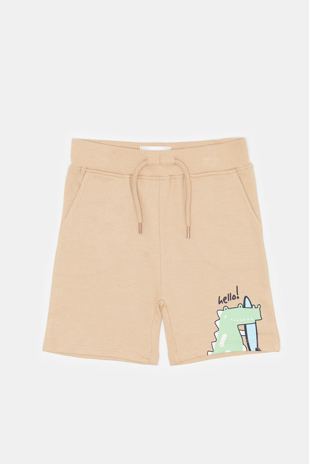 Baby Boys Beige Dino Active Shorts