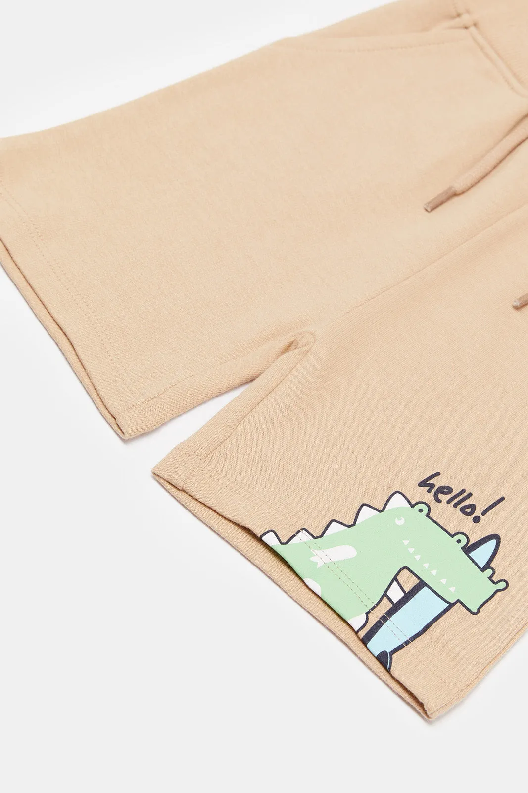 Baby Boys Beige Dino Active Shorts