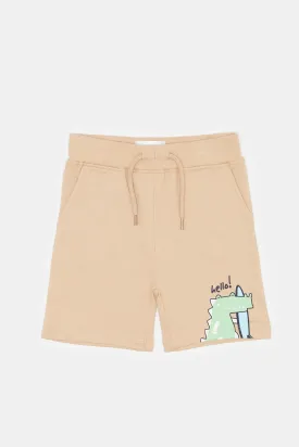 Baby Boys Beige Dino Active Shorts