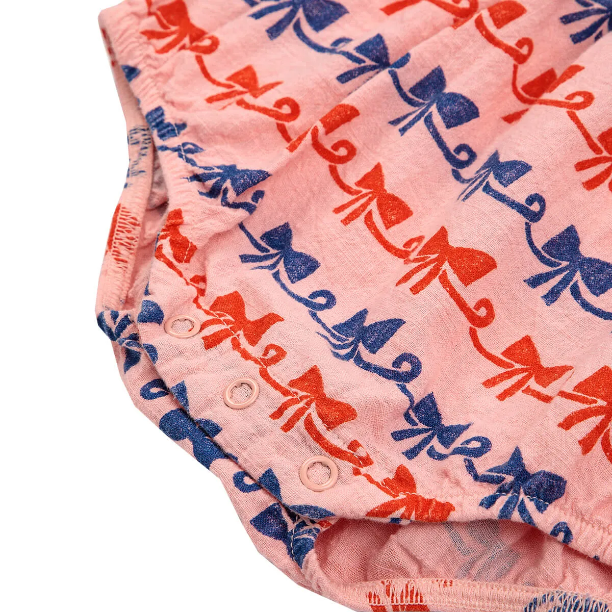 Baby Ribbon Bow Woven Romper by Bobo Choses