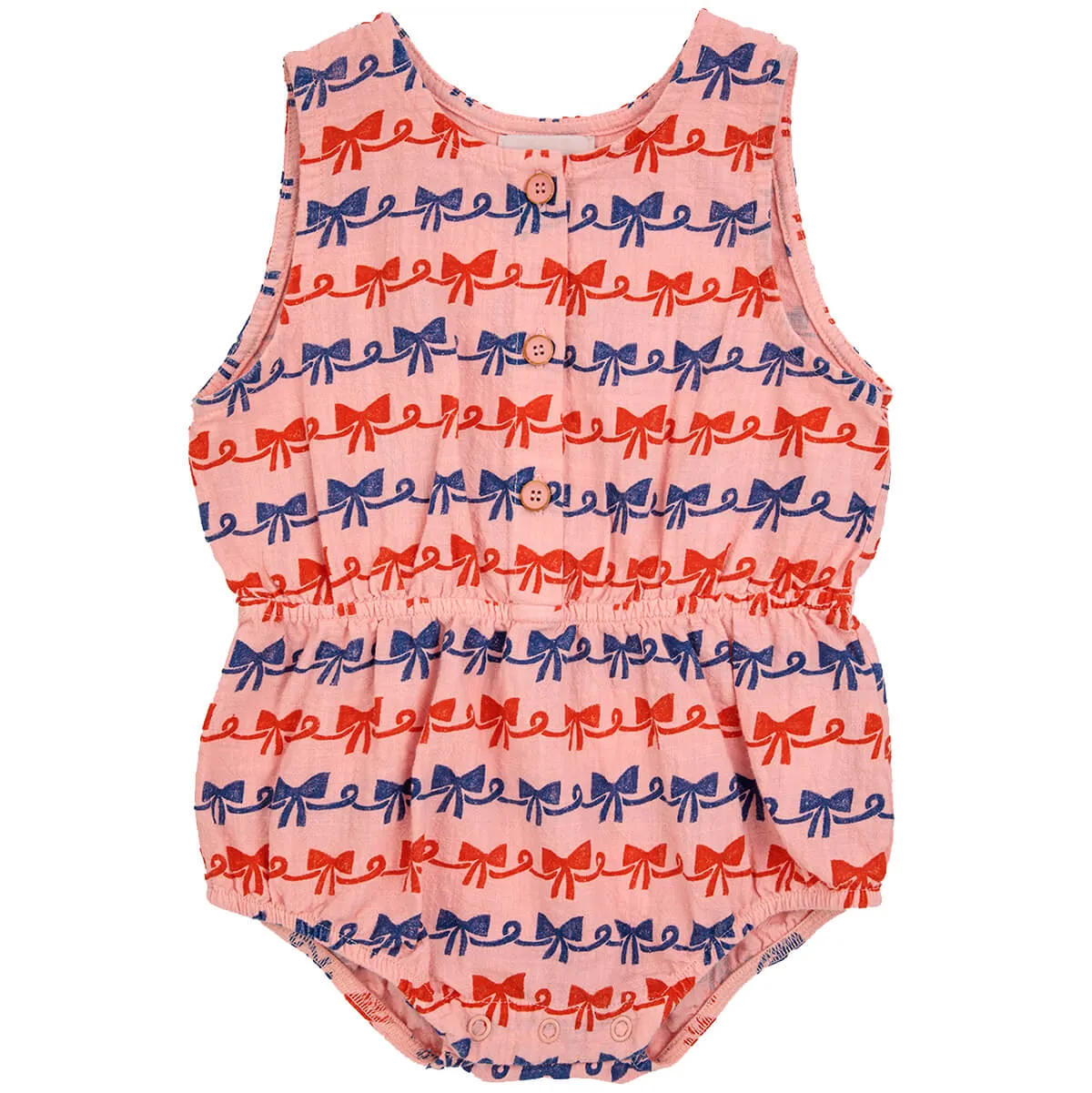 Baby Ribbon Bow Woven Romper by Bobo Choses
