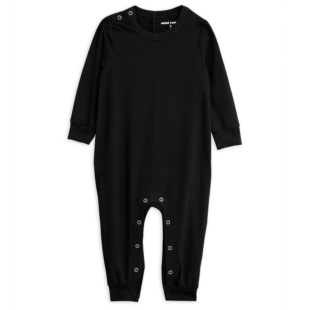 Basic Romper in Black by Mini Rodini - Last One In Stock - 56/62 (1-4 Months)