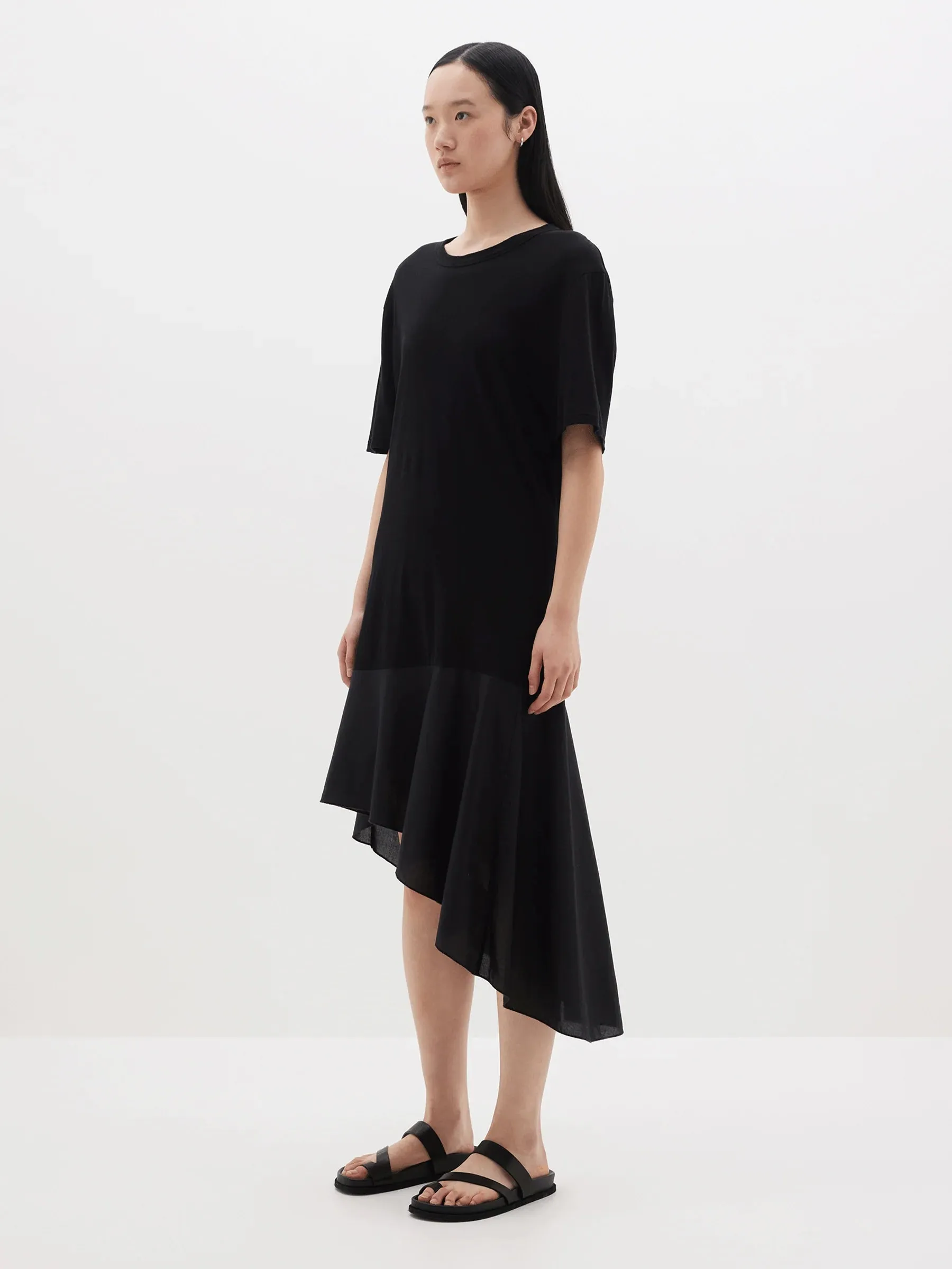 Bassike Contrast T.Shirt Dress - Black