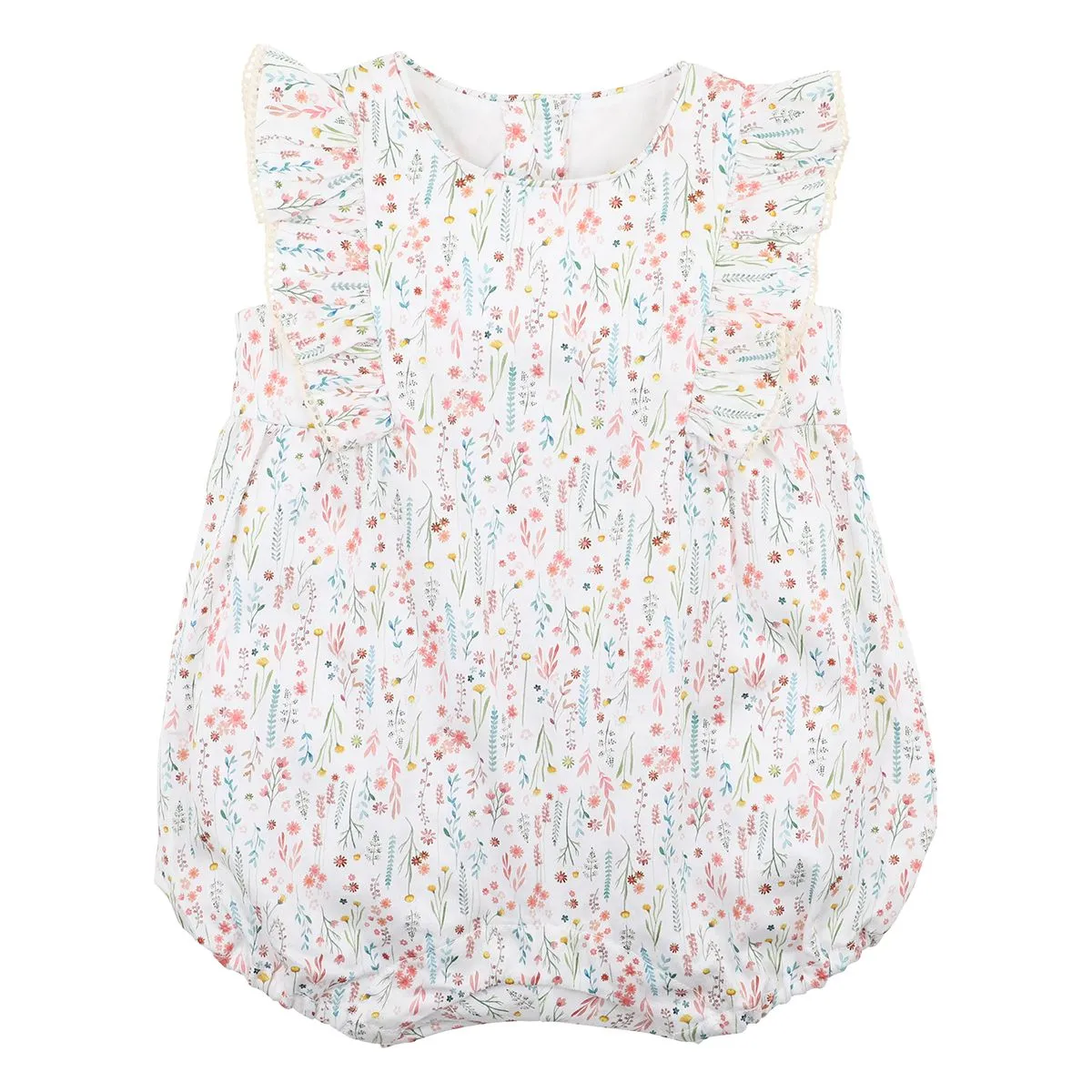 Bebe Grace Print Woven Romper (Size NB-0)