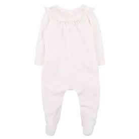 Bebe Tia Velour Romper in Barely Pink (Size NB-0)