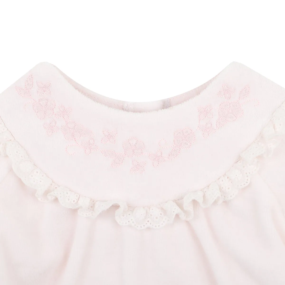Bebe Tia Velour Romper in Barely Pink (Size NB-0)