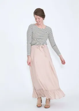 Belted Tie-Front Ruffle Maxi Skirt - FINAL SALE