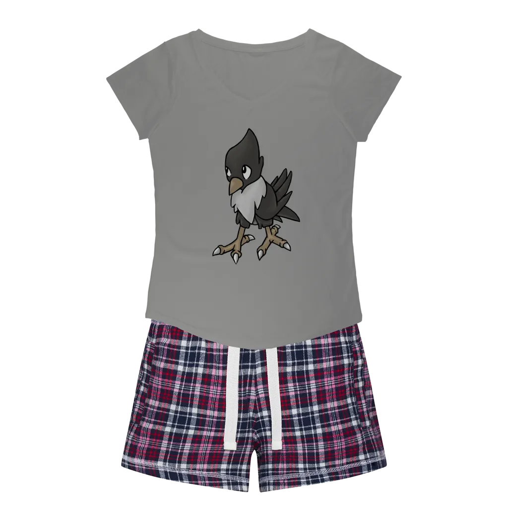 BiChip Women's Sleepy Tee and Flannel Short