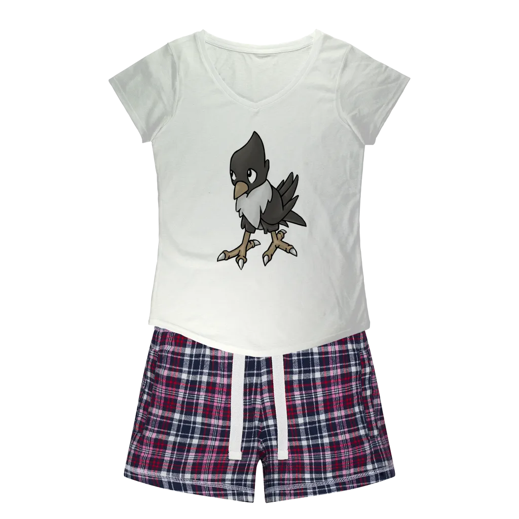 BiChip Women's Sleepy Tee and Flannel Short