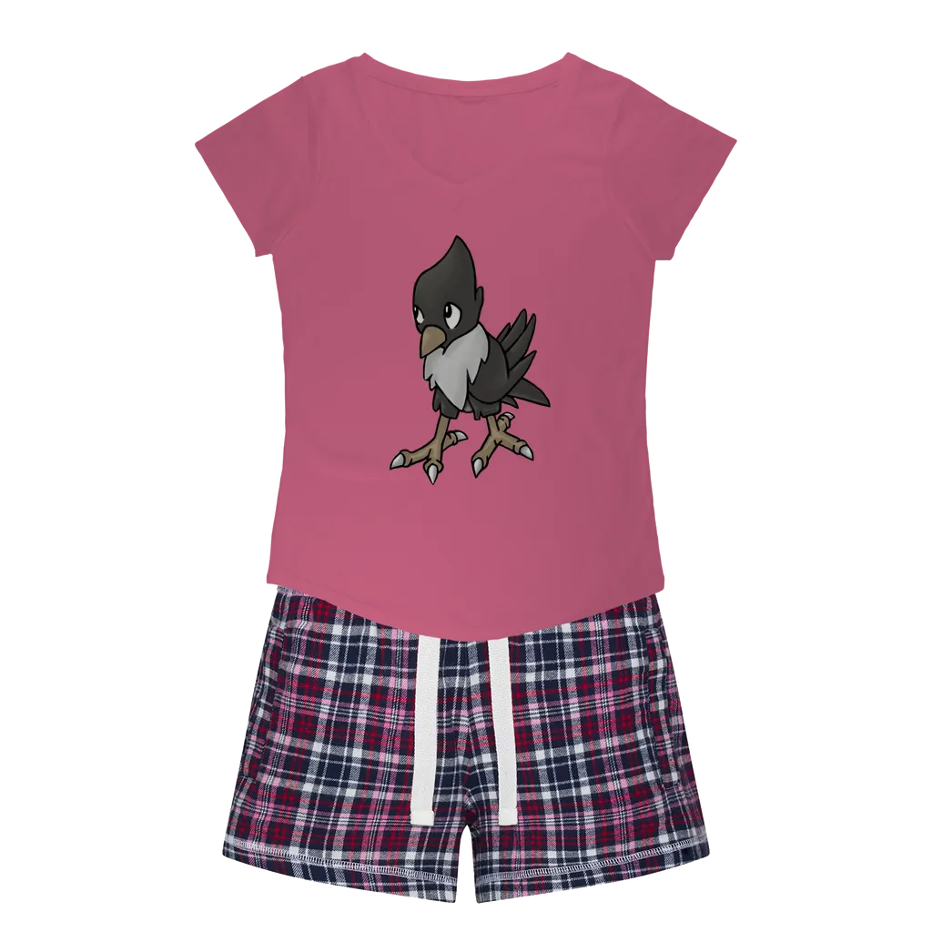 BiChip Women's Sleepy Tee and Flannel Short