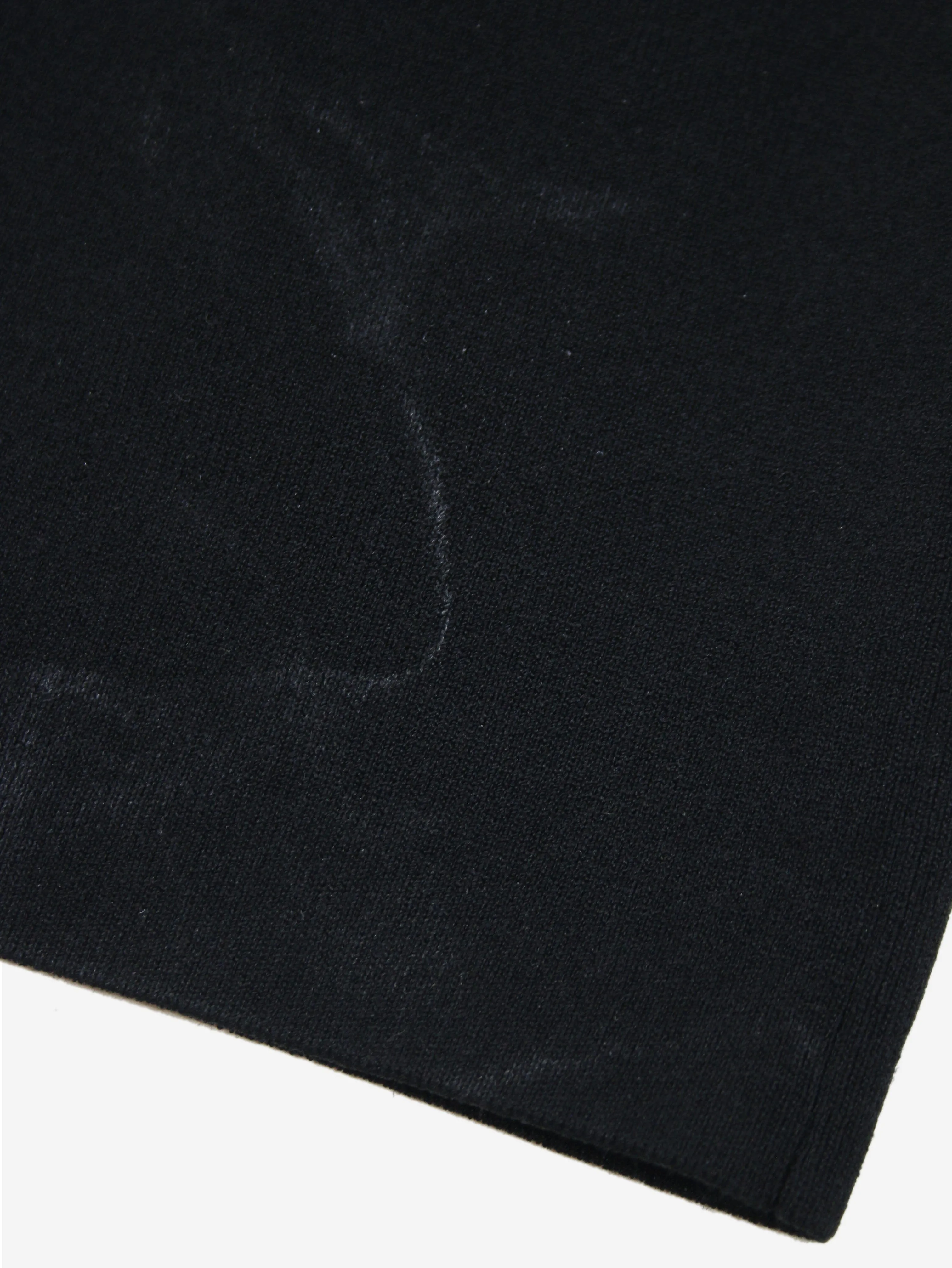 Black knit mesh-striped midi dress - size M