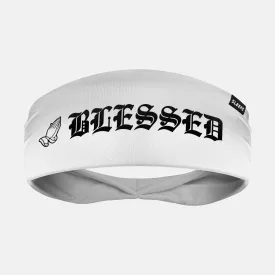 Blessed White Double-Side Wide Headband