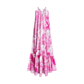 BREAST CANCER MAXI DRESS-WHITE & PINK