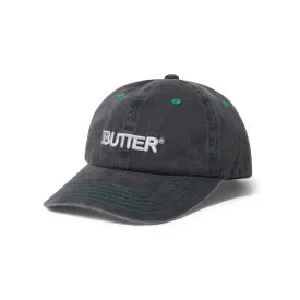 Butter Goods - Rounded Logo 6 Panel Cap - Washed Black
