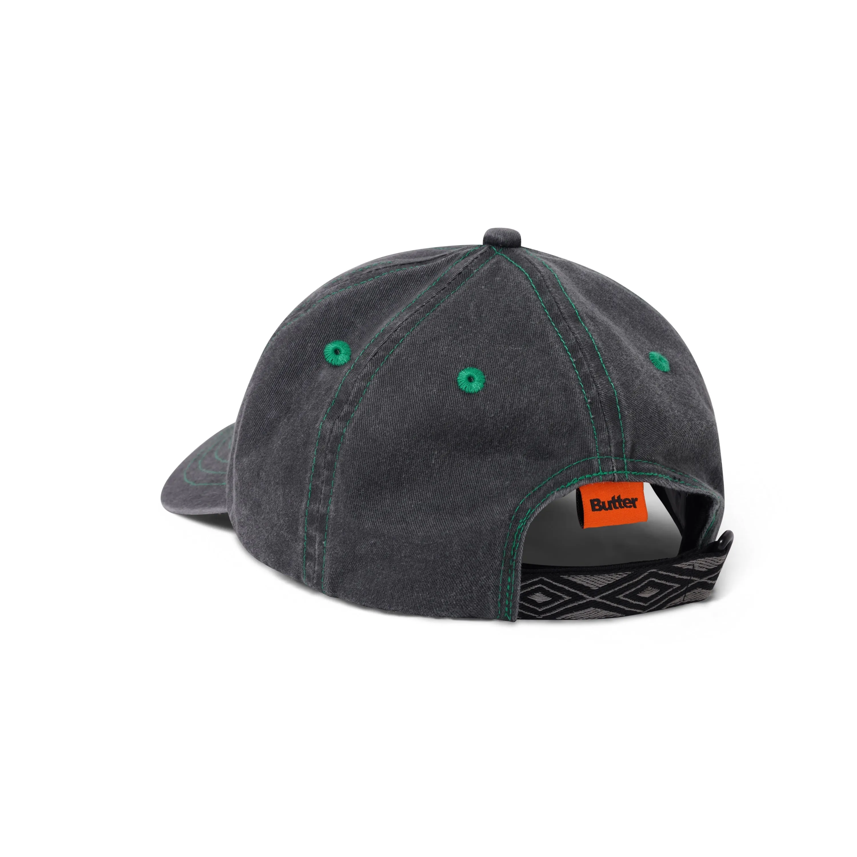 Butter Goods - Rounded Logo 6 Panel Cap - Washed Black