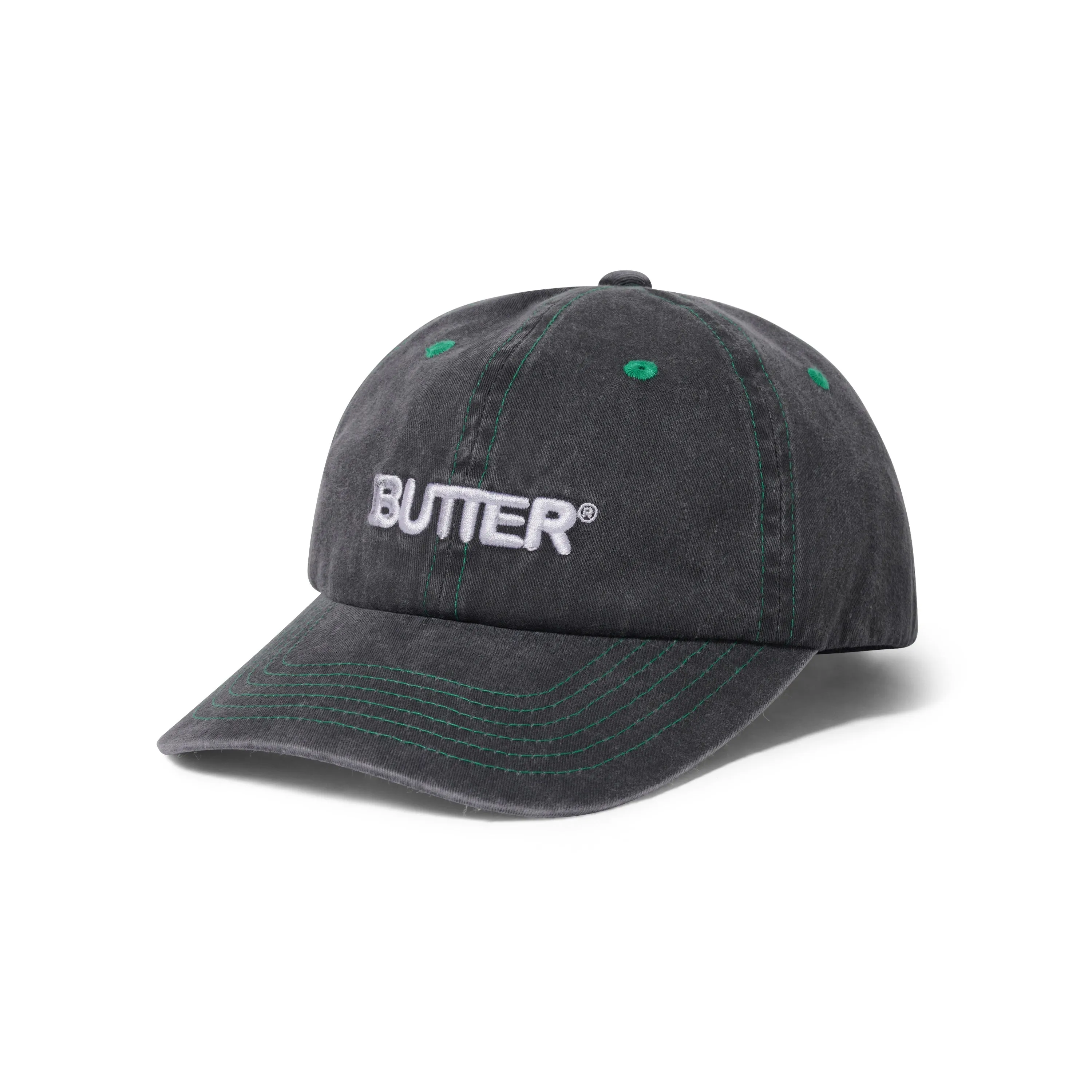 Butter Goods - Rounded Logo 6 Panel Cap - Washed Black