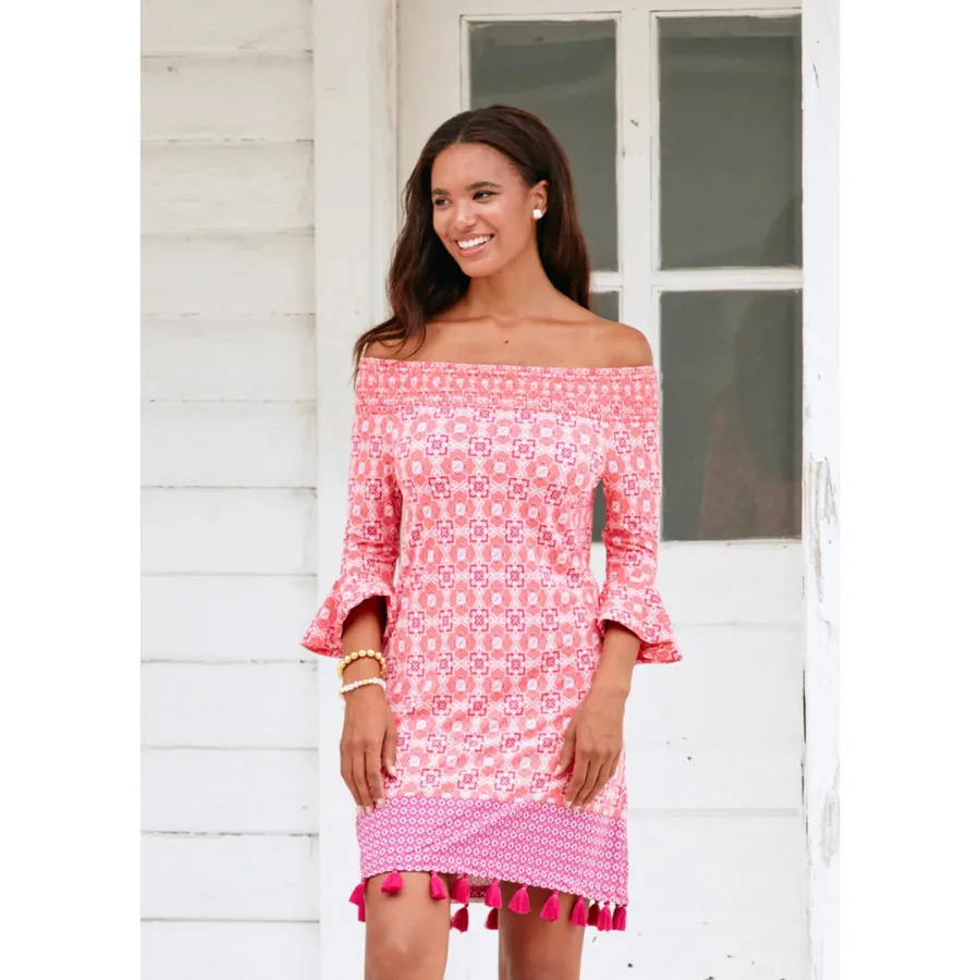 Cabana Life Coverluxe Smocked Dress 706-CG23 - Coral Gables Coral