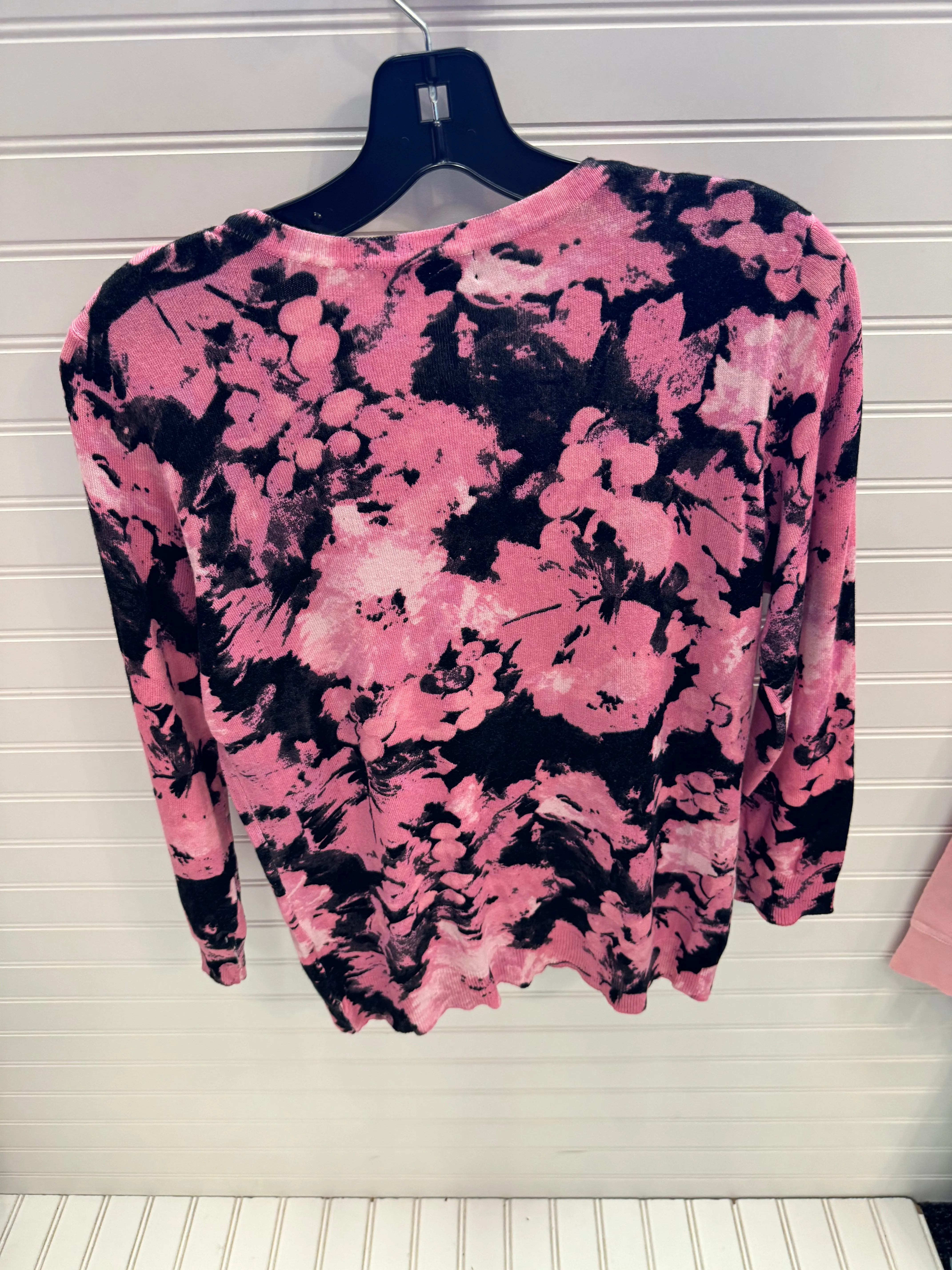 Cardigan By Joseph A. In Black & Pink, Size: S